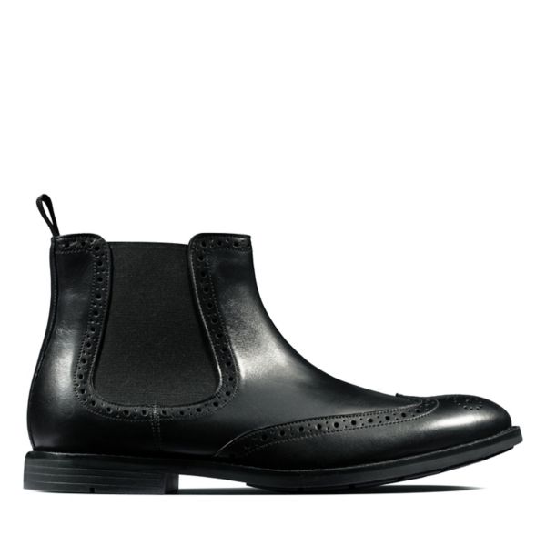 Clarks Mens Ronnie Top Chelsea Boots Black | CA-2741890
